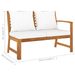 vidaXL Set Divani da Giardino 4 pz con Cuscini Crema in Legno Acacia