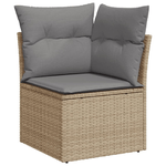 vidaXL Set Divano da Giardino 6 pz con Cuscini Beige in Polyrattan