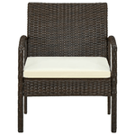 vidaXL Sedia da Giardino con Cuscino in Polyrattan Marrone