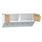 Armadietto Parete Ganci Bianco 80x24x35,5 cm Legno ingegnerizzato