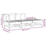 Set Salotto da Giardino 3 pz Grigio in Legno Massello di Pino