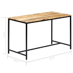 Tavolo da Pranzo 120x60x75 cm in Legno Massello di Mango Grezzo