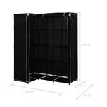 vidaXL Armadio Angolare Nero 130x87x169 cm