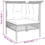 vidaXL Set Divani da Giardino 5 pz con Cuscini in Polyrattan Grigio