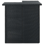 vidaXL Tavolo da Bar ad Angolo Nero 100x50x105 cm in Polyrattan