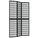 Divisorio Pieghevole 3 Pannelli Stile Giapponese 120x170cm Nero