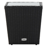 vidaXL Tavolino Nero 41,5x41,5x43 cm in Polyrattan e Vetro Temperato