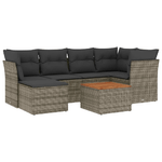 vidaXL Set Divani da Giardino 7 pz con Cuscini Grigio in Polyrattan