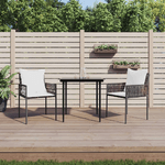 vidaXL Sedie da Giardino con Cuscini 2pz Marroni 54x61x83cm Polyrattan