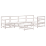 Set Salotto da Giardino 6 pz Bianco in Legno Massello di Pino