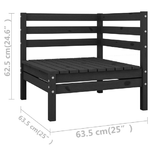 vidaXL Set Divani da Giardino 8 pz Nero in Legno Massello di Pino