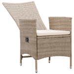 vidaXL Sedie da Esterno 2 pz con Cuscini in Polyrattan Beige