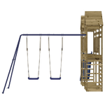 Set da Gioco da Esterno in Legno di Pino Impregnato con Altalena e Scivolo a onde