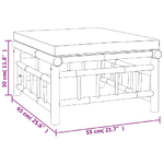 Set Salotto da Giardino 11pz con Cuscini Bianco Crema in Bambù