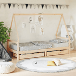 vidaXL Giroletto per Bambini con Cassetti 90x190cm Legno Massello Pino