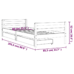 vidaXL Giroletto Bambini con Cassetti Bianco 80x200cm Massello di Pino