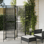 vidaXL Divisorio per Ambienti a 6 Pannelli Nero in Polyrattan