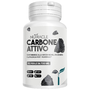 Nutracle Carbone Attivo Vegetale 120 compresse da 500mg - Integratore contro Gonfiore Addominale e Gas Intestinale Flatulenza - Made in Italy