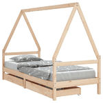 vidaXL Giroletto Bambini con Cassetti 90x200 cm Legno Massello di Pino