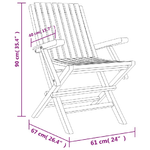 vidaXL Sedie da Giardino Pieghevoli 2pz 61x67x90cm Legno Massello Teak