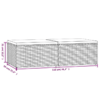 vidaXL Poggiapiedi da Giardino con Cuscini in Polyrattan Nero