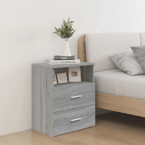 vidaXL Comodini 2 pz Grigio Sonoma 50x32x60 cm