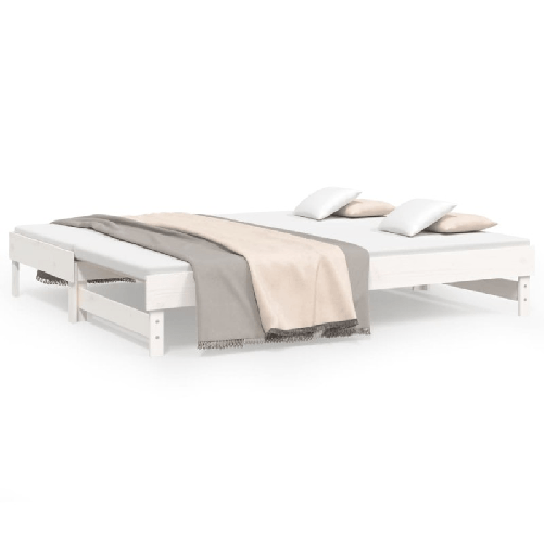 vidaXL Dormeuse Estraibile Bianca 2x(80x200) cm Legno Massello di Pino