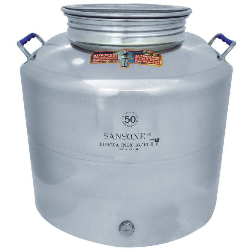 Sansone Bidone Inox Per Olio Lt.50
