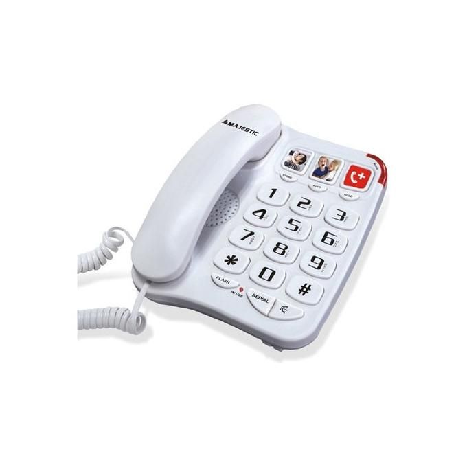 Majestic PHF BILLY 201 WH Telefono Fisso Billy 201 Tasti Audio Grandi Bianco