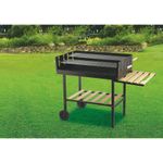 Galileo Bbq Barbecue Rettangolare Nero Con Ruote 118X56Xh.98