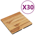 Piastrelle Esterni 30pz 30x30 cm Massello Teak Motivo Verticale