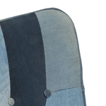 Sedia a Dondolo Blu Denim Patchwork in Tela