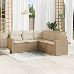 vidaXL Set Divano da Giardino 5 pz con Cuscini Beige in Polyrattan