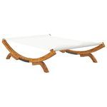 vidaXL Lettino Prendisole 100x188,5x44cm in Legno Curvato Crema