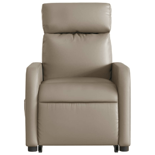 vidaXL Poltrona Alzapersone Massaggi Reclinabile Cappuccino Similpelle