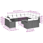 vidaXL Set Divano da Giardino 13 pz con Cuscini Beige in Polyrattan