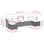 vidaXL Set Divani da Giardino 7 pz con Cuscini Grigio in Polyrattan