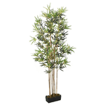 Albero Bambù Artificiale 828 Foglie 150 cm Verde