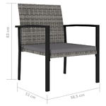 vidaXL Sedie da Pranzo per Giardino 2 pz in Polyrattan Grigio