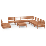 vidaXL Set Salotto da Giardino 10 pz in Legno Massello di Pino Miele