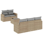 vidaXL Set Divano da Giardino 6 pz con Cuscini Beige in Polyrattan