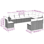 vidaXL Set Divano da Giardino 10 pz con Cuscini Beige in Polyrattan