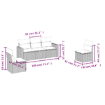 vidaXL Set Divano da Giardino 5 pz con Cuscini Beige in Polyrattan