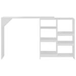 vidaXL Tavolo da Bar con Scaffale Mobile Bianco 138x39x110 cm