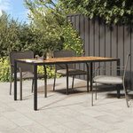 vidaXL Tavolo da Giardino 190x90x75 cm Polyrattan Legno di Acacia Nero