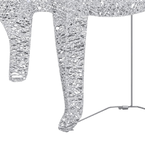 Renne e Slitta di Natale Decorazione per Esterni 60 LED Argento
