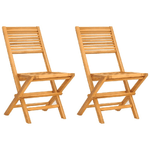 vidaXL Sedie da Giardino Pieghevoli 2pz 47x62x90cm Legno Massello Teak