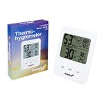 Levenhuk Termoigrometro Digitale Wireless Wezzer Base L30 Bianco con Schermo LCD Integrato e Indicatore del Livello di Comfort