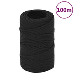 Corda Nautica Completamente Nera 2 mm 100 m in Polipropilene