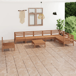 vidaXL Set Salotto da Giardino 9 pz in Legno Massello di Pino Miele